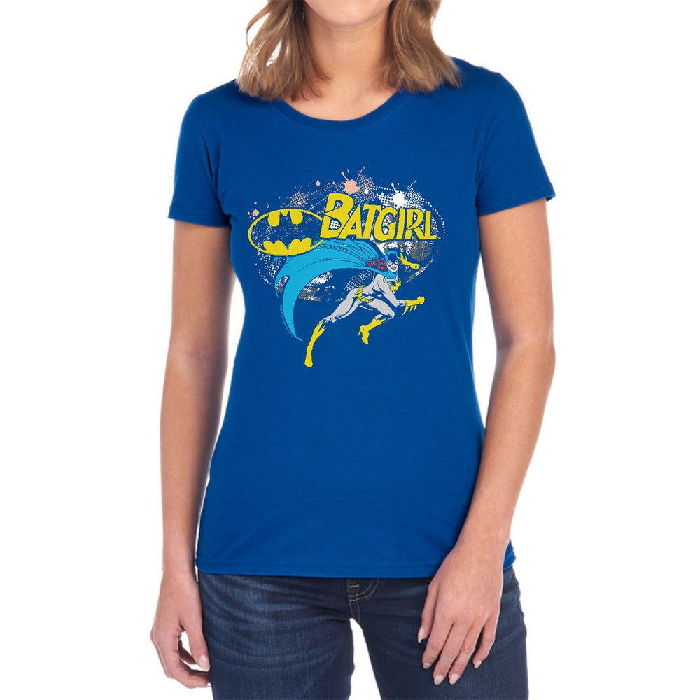 Batman Batgirl Halftone Licensed Women's T-Shirt Regular Fit SM-2X