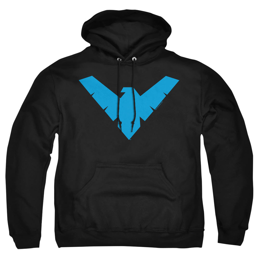AN OFFCIALLY LICENSED BATMAN NIGHTWING SYMBOL ADULT UNISEX PULLOVER HOODIE BLACK