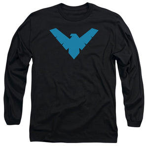 AN OFFCIALLY LICENSED BATMAN NIGHTWING SYMBOL MEN'S LONG SLEEVE T-SHIRT BLACK