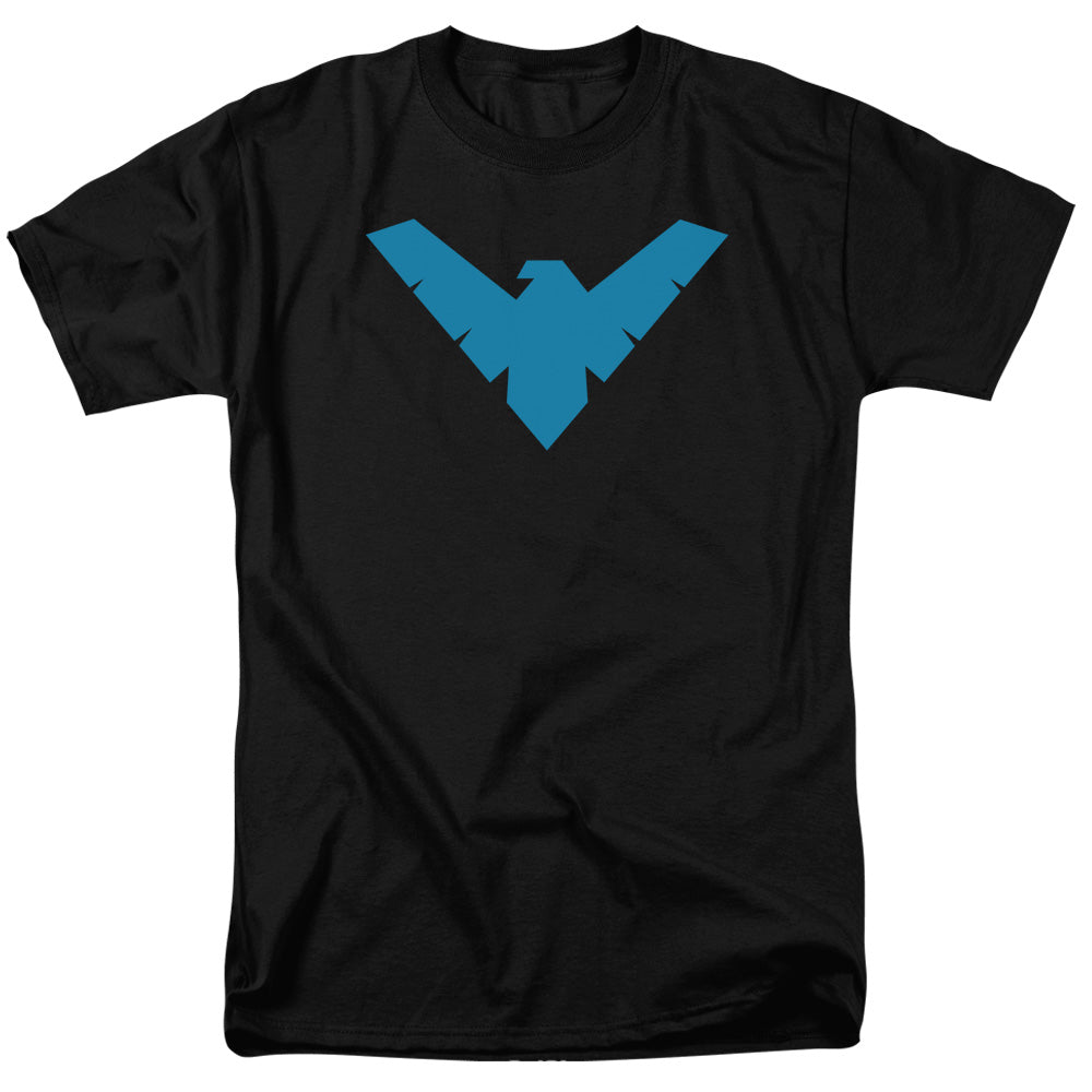 AN OFFCIALLY LICENSED BATMAN NIGHTWING SYMBOL MEN'S REGULAR FIT T-SHIRT BLACK