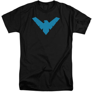 AN OFFCIALLY LICENSED BATMAN NIGHTWING SYMBOL MEN'S TALL FIT T-SHIRT BLACK
