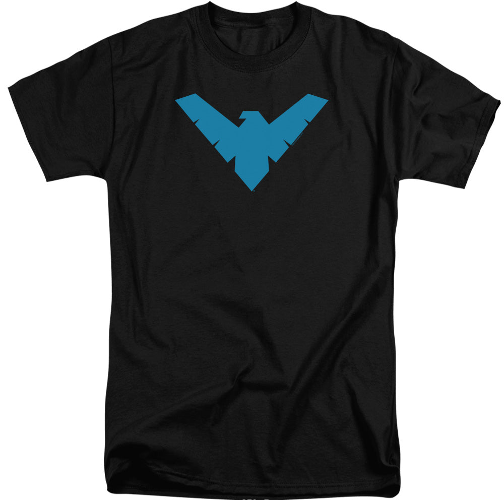 AN OFFCIALLY LICENSED BATMAN NIGHTWING SYMBOL MEN'S TALL FIT T-SHIRT BLACK