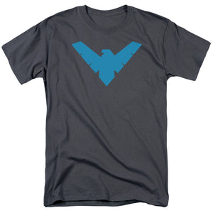 AN OFFCIALLY LICENSED BATMAN NIGHTWING SYMBOL MEN'S REGULAR FIT T-SHIRT CHARCOAL