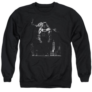 AN OFFCIALLY LICENSED BATMAN DIRTY CITY ADULT UNISEX CREWNECK SWEATSHIRT BLACK