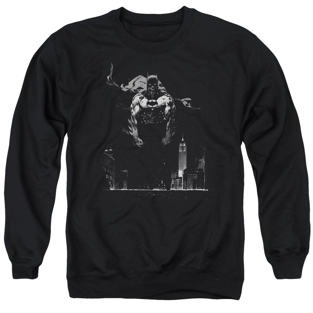 AN OFFCIALLY LICENSED BATMAN DIRTY CITY ADULT UNISEX CREWNECK SWEATSHIRT BLACK