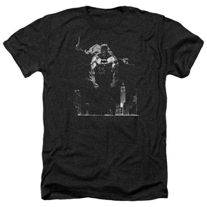 AN OFFCIALLY LICENSED BATMAN DIRTY CITY MEN'S HEATHER T-SHIRT CHARCOAL