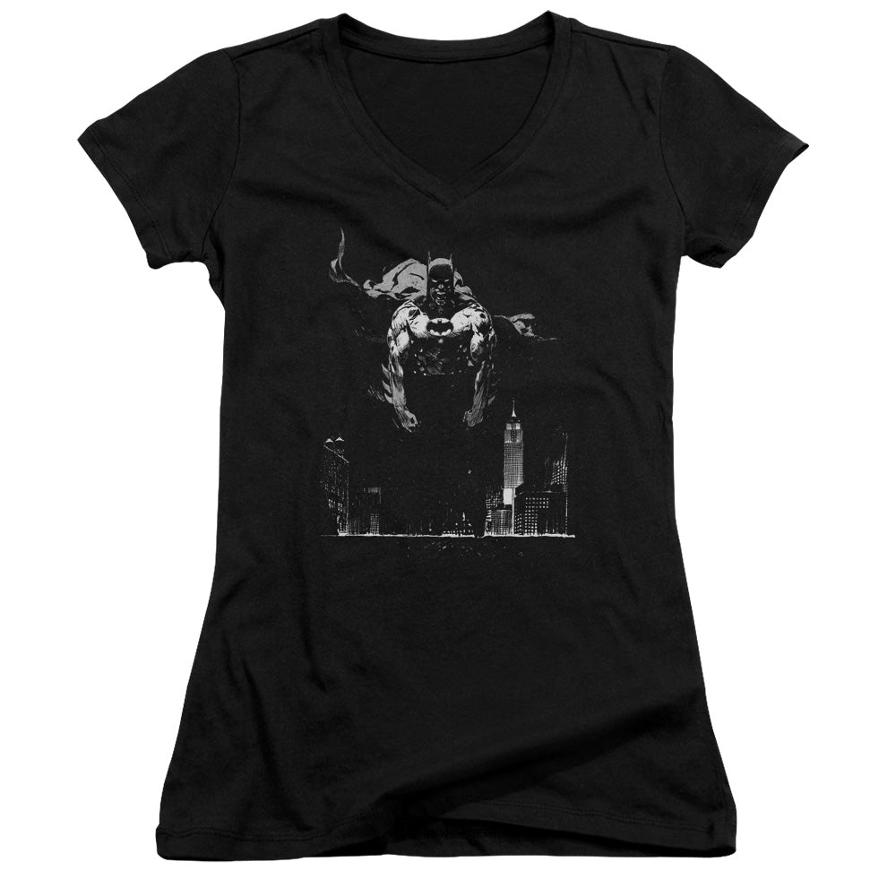 Batman Dirty City Licensed Women's T-Shirt Juniors V-Neck SM