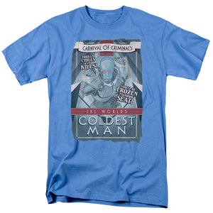 AN OFFCIALLY LICENSED BATMAN COLDEST MAN MEN'S REGULAR FIT T-SHIRT CAROLINA BLUE
