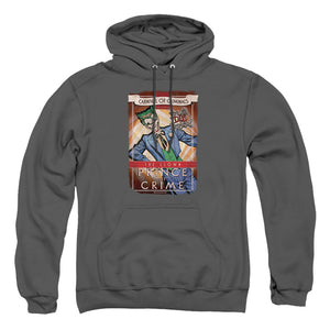 AN OFFCIALLY LICENSED BATMAN CLOWN PRINCE ADULT UNISEX PULLOVER HOODIE CHARCOAL