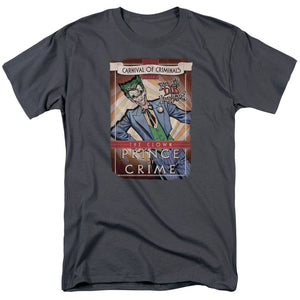 AN OFFCIALLY LICENSED BATMAN CLOWN PRINCE MEN'S REGULAR FIT T-SHIRT CHARCOAL