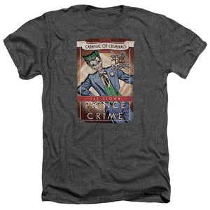 AN OFFCIALLY LICENSED BATMAN CLOWN PRINCE MEN'S HEATHER T-SHIRT CHARCOAL