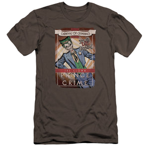 AN OFFCIALLY LICENSED BATMAN CLOWN PRINCE MEN'S PREMIUM SLIM FIT T-SHIRT CHARCOAL