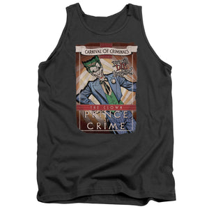 AN OFFCIALLY LICENSED BATMAN CLOWN PRINCE ADULT UNISEX TANK TOP CHARCOAL