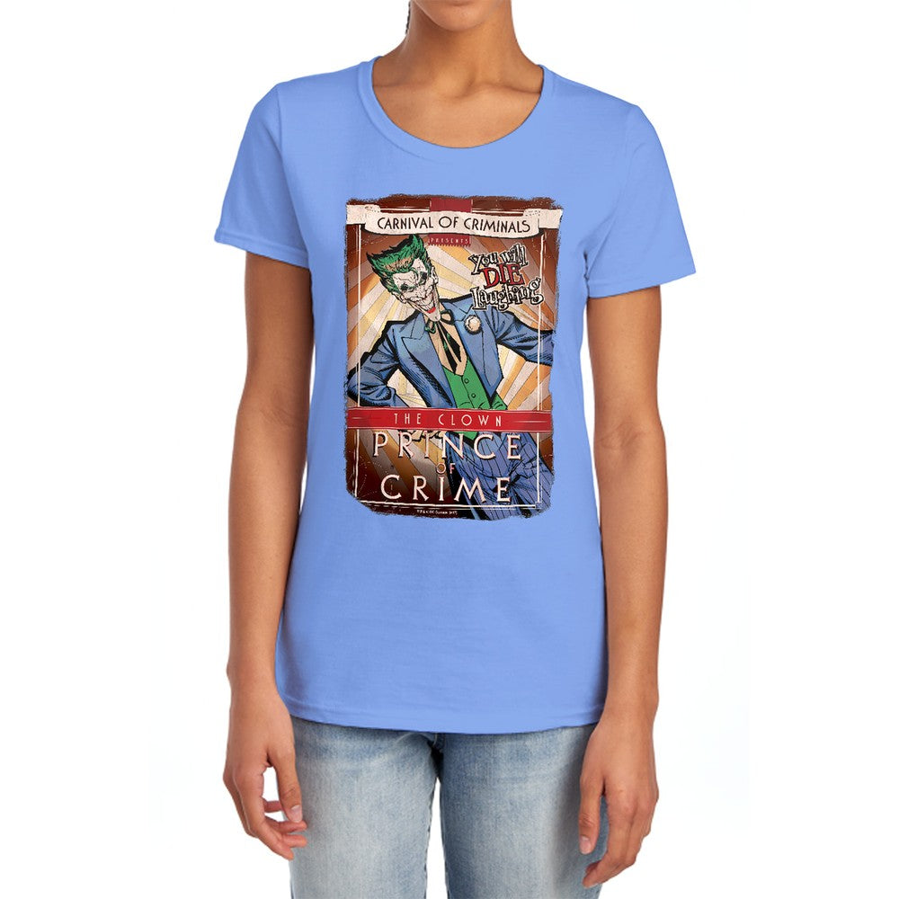 Batman Clown Prince Licensed Women's T-Shirt Regular Fit SM-2X