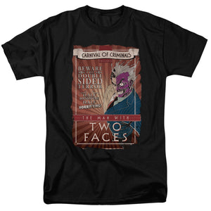 AN OFFCIALLY LICENSED BATMAN TWO FACES MEN'S REGULAR FIT T-SHIRT BLACK