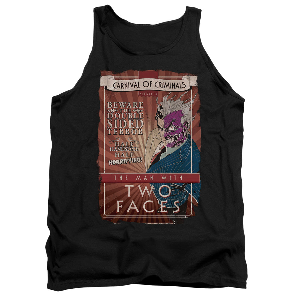 AN OFFCIALLY LICENSED BATMAN TWO FACES ADULT UNISEX TANK TOP BLACK