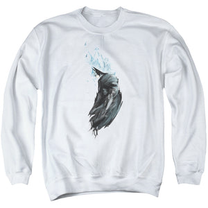 AN OFFCIALLY LICENSED BATMAN WASH ADULT UNISEX CREWNECK SWEATSHIRT WHITE