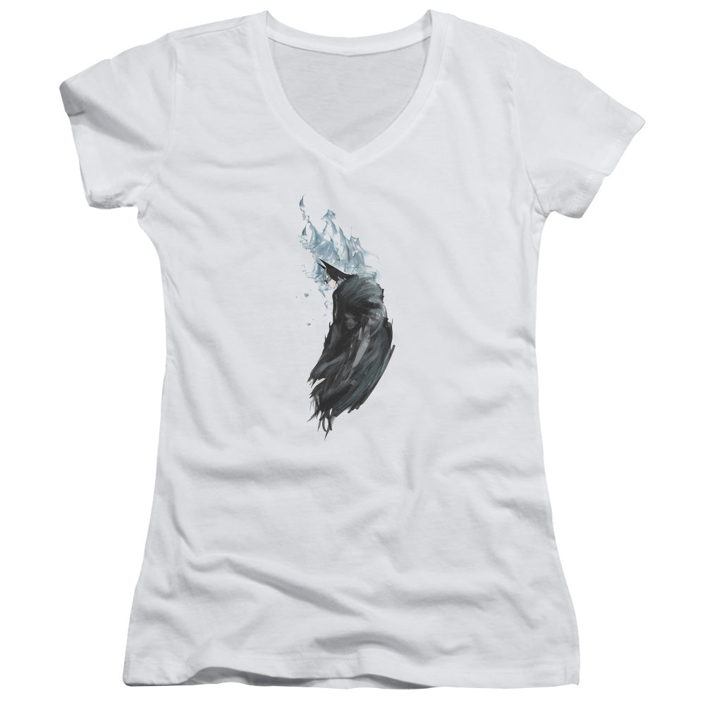 Batman Wash Licensed Women's T-Shirt Juniors V-Neck SM