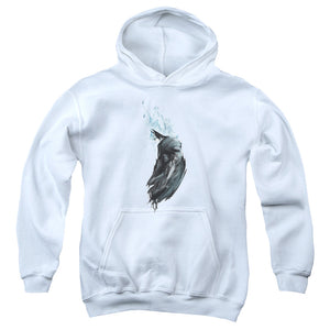 AN OFFCIALLY LICENSED BATMAN WASH YOUTH HOODIE WHITE