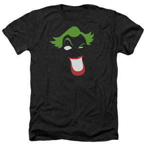 AN OFFCIALLY LICENSED BATMAN JOKER SIMPLIFIED MEN'S HEATHER T-SHIRT CHARCOAL