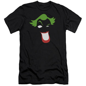 AN OFFCIALLY LICENSED BATMAN JOKER SIMPLIFIED MEN'S PREMIUM SLIM FIT T-SHIRT BLACK