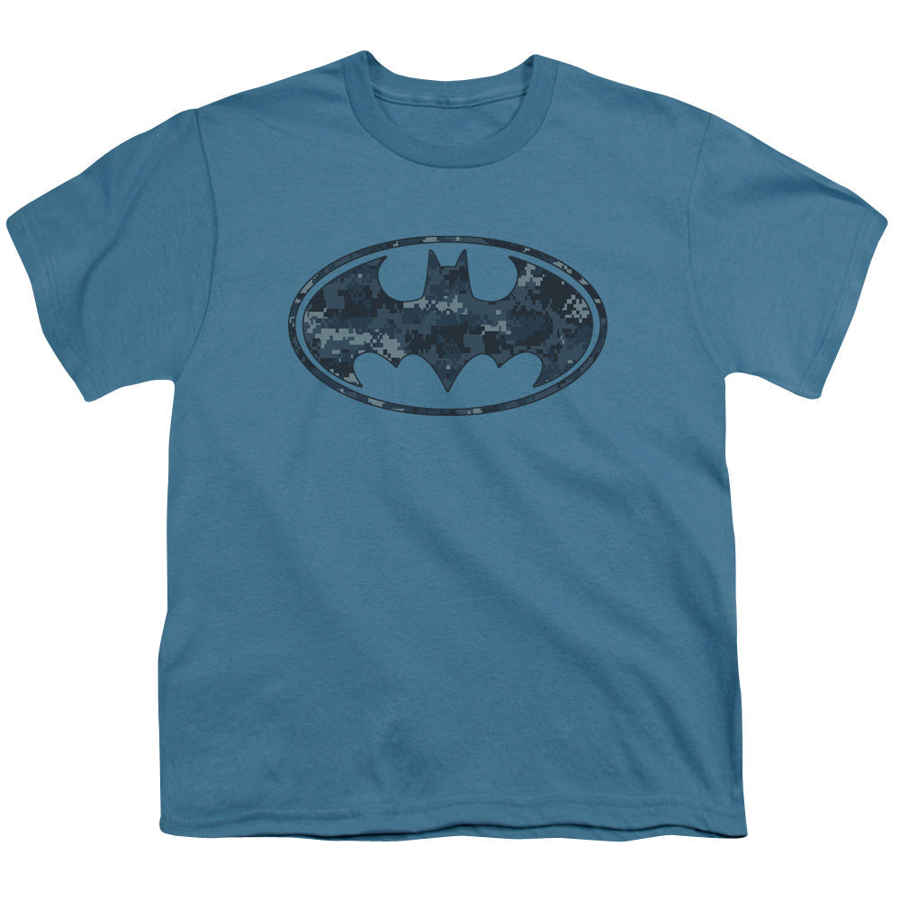 Batman Navy Camo Shield Licensed Kid's T-Shirt (Ages 4-7) XL