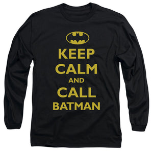 AN OFFCIALLY LICENSED BATMAN CALL BATMAN MEN'S LONG SLEEVE T-SHIRT BLACK