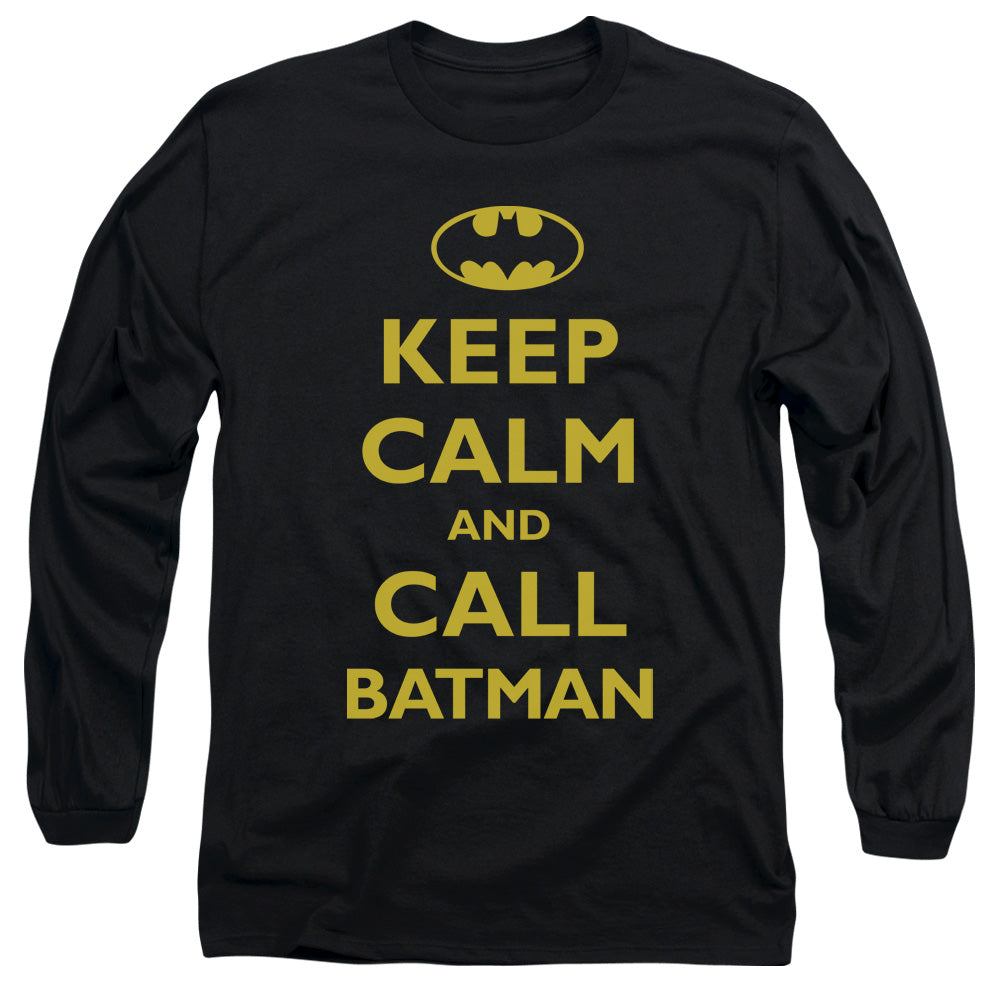 AN OFFCIALLY LICENSED BATMAN CALL BATMAN MEN'S LONG SLEEVE T-SHIRT BLACK