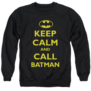 AN OFFCIALLY LICENSED BATMAN CALL BATMAN ADULT UNISEX CREWNECK SWEATSHIRT BLACK