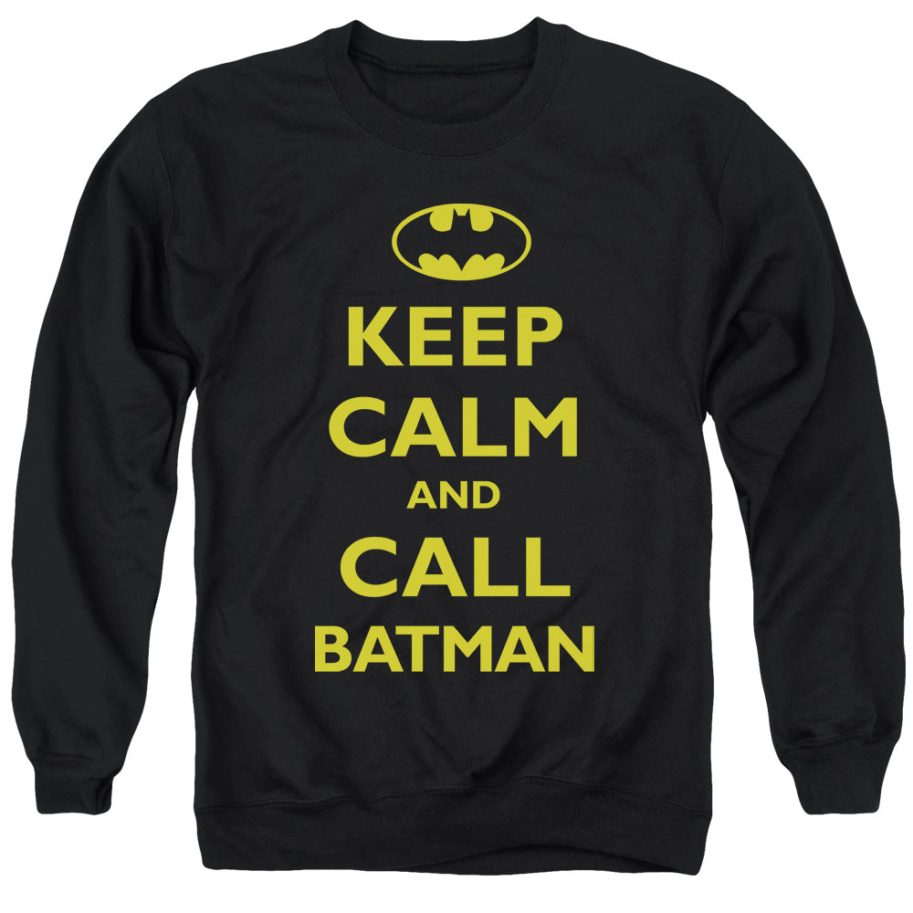 AN OFFCIALLY LICENSED BATMAN CALL BATMAN ADULT UNISEX CREWNECK SWEATSHIRT BLACK