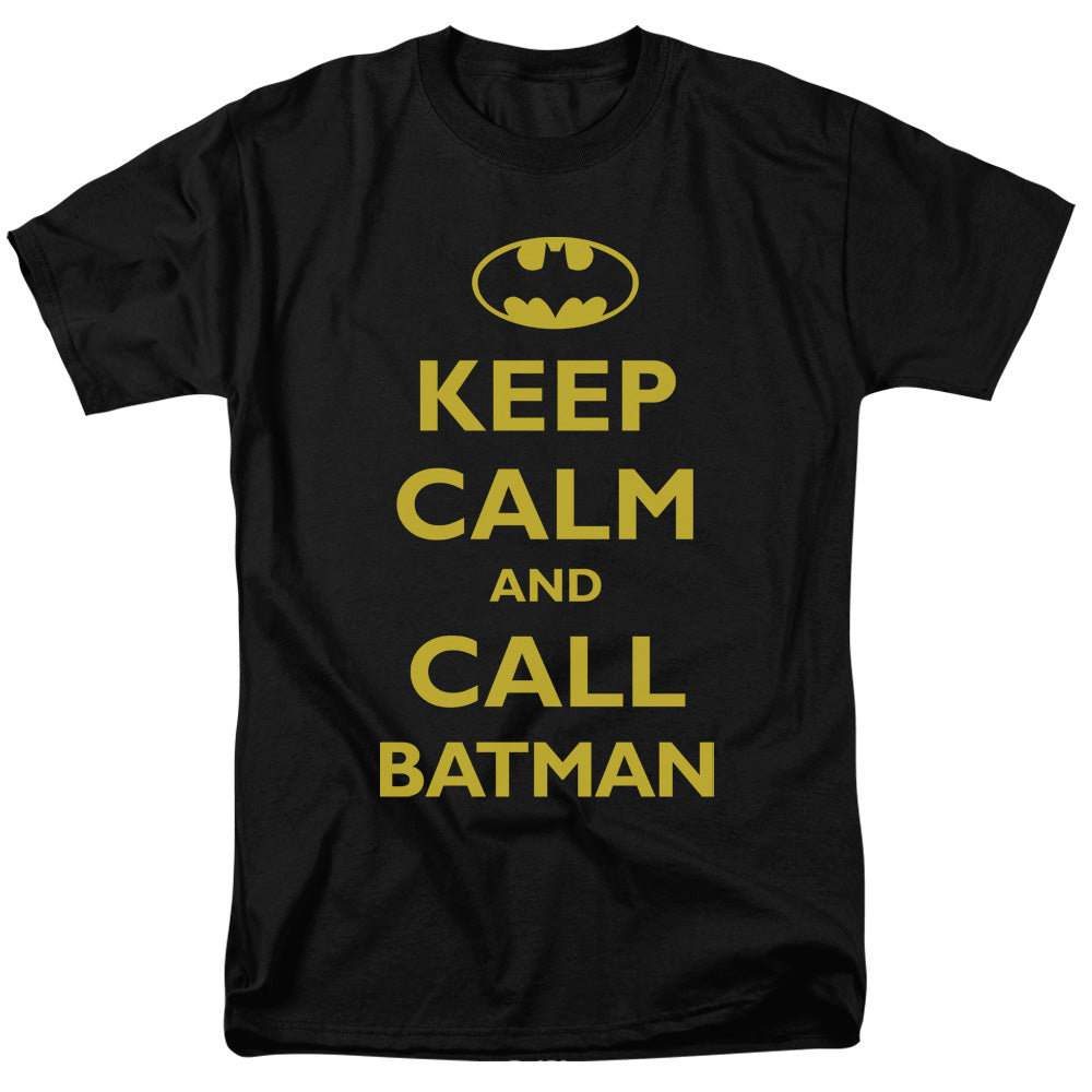 AN OFFCIALLY LICENSED BATMAN CALL BATMAN MEN'S REGULAR FIT T-SHIRT BLACK
