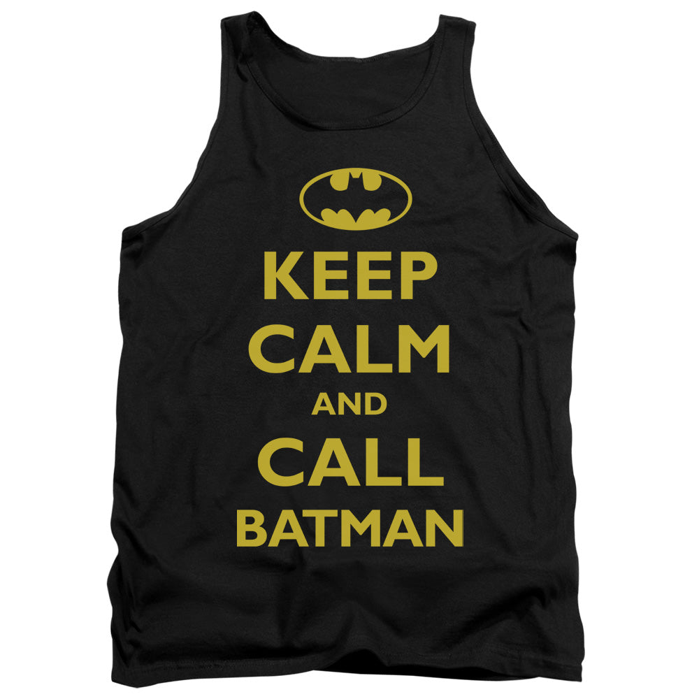 AN OFFCIALLY LICENSED BATMAN CALL BATMAN ADULT UNISEX TANK TOP BLACK