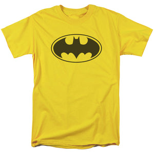 AN OFFCIALLY LICENSED BATMAN BLACK BAT MEN'S REGULAR FIT T-SHIRT YELLOW