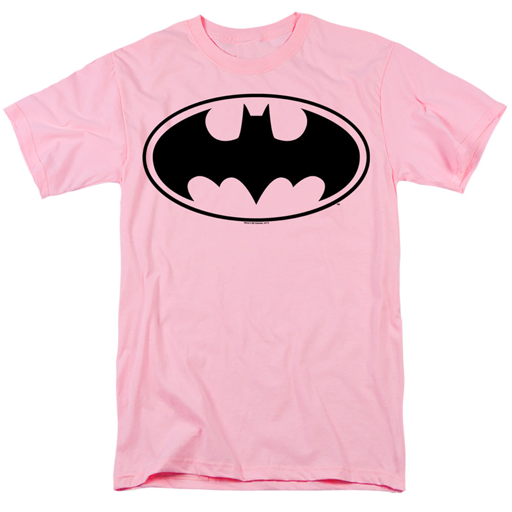 AN OFFCIALLY LICENSED BATMAN BLACK BAT MEN'S REGULAR FIT T-SHIRT HOT PINK