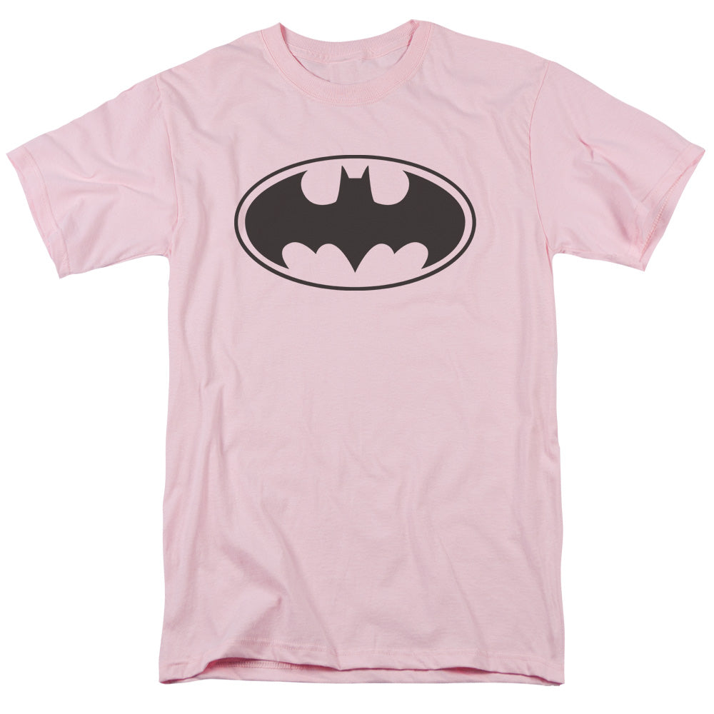 AN OFFCIALLY LICENSED BATMAN BLACK BAT MEN'S REGULAR FIT T-SHIRT PINK