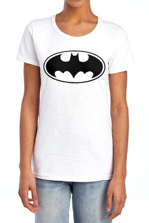AN OFFCIALLY LICENSED BATMAN BLACK BAT WOMEN'S REGULAR FIT T-SHIRT PINK