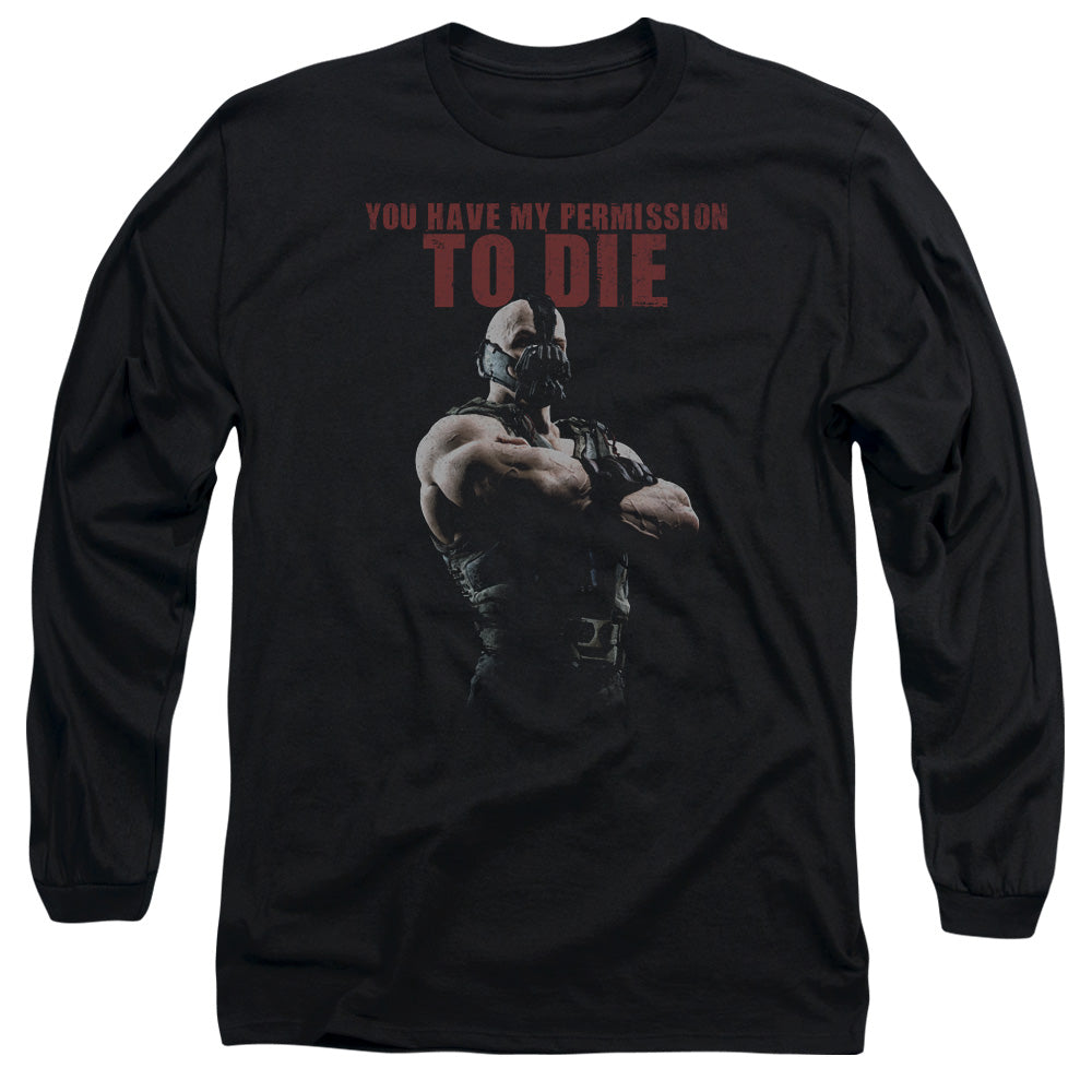 Dark Knight Rises Permission To Die Licensed Adult Unisex Long Sleeve T-Shirt