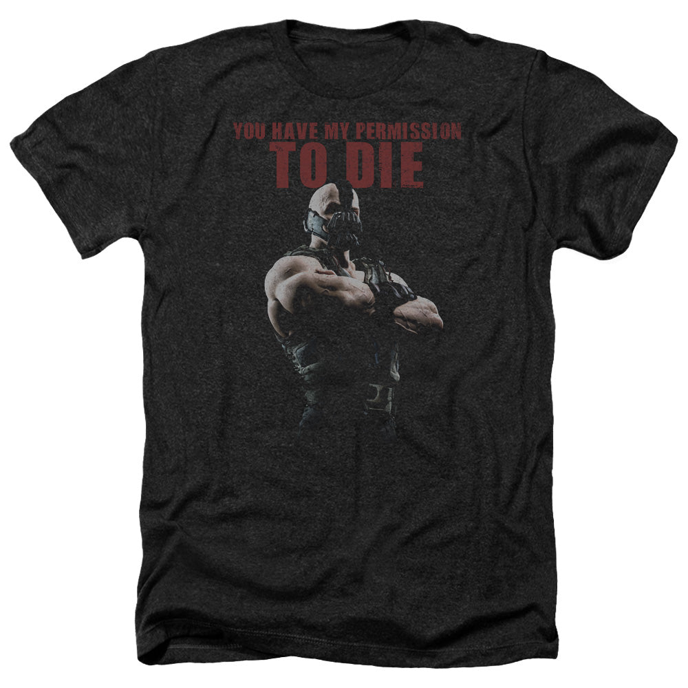 Dark Knight Rises Permission To Die Licensed Adult Unisex T-Shirt Heather Tee LG