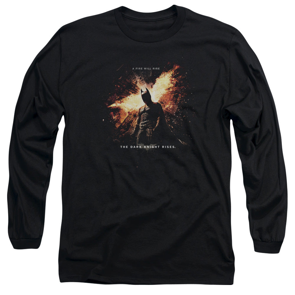 Dark Knight Rises Fire Will Rise Licensed Adult Unisex Long Sleeve T-Shirt MD-LG