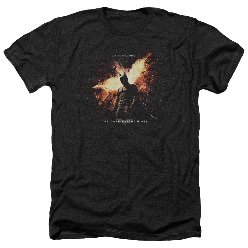 Dark Knight Rises Fire Will Rise Licensed Adult Unisex T-Shirt Heather Tee LG