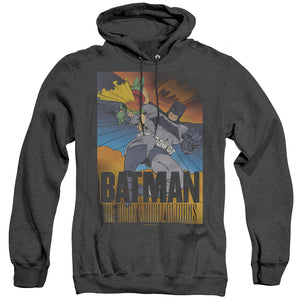 AN OFFCIALLY LICENSED BATMAN DK RETURNS ADULT UNISEX HEATHER PULLOVER HOODIE BLACK