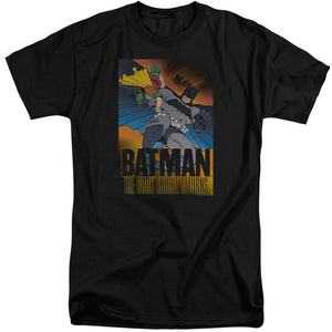 AN OFFCIALLY LICENSED BATMAN DK RETURNS MEN'S TALL FIT T-SHIRT BLACK