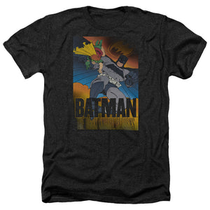 AN OFFCIALLY LICENSED BATMAN DK RETURNS MEN'S HEATHER T-SHIRT CHARCOAL