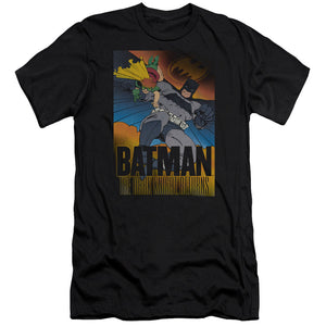 AN OFFCIALLY LICENSED BATMAN DK RETURNS MEN'S PREMIUM SLIM FIT T-SHIRT BLACK