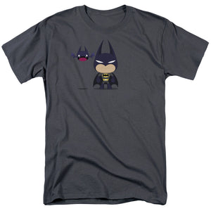 AN OFFCIALLY LICENSED BATMAN CUTE BATMAN MEN'S REGULAR FIT T-SHIRT CHARCOAL
