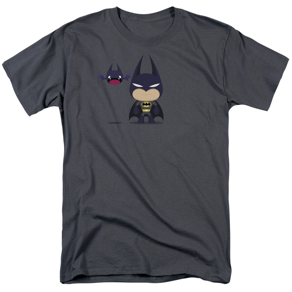 AN OFFCIALLY LICENSED BATMAN CUTE BATMAN MEN'S REGULAR FIT T-SHIRT CHARCOAL
