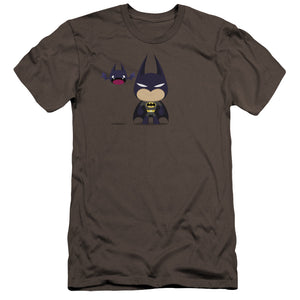 AN OFFCIALLY LICENSED BATMAN CUTE BATMAN MEN'S PREMIUM SLIM FIT T-SHIRT CHARCOAL