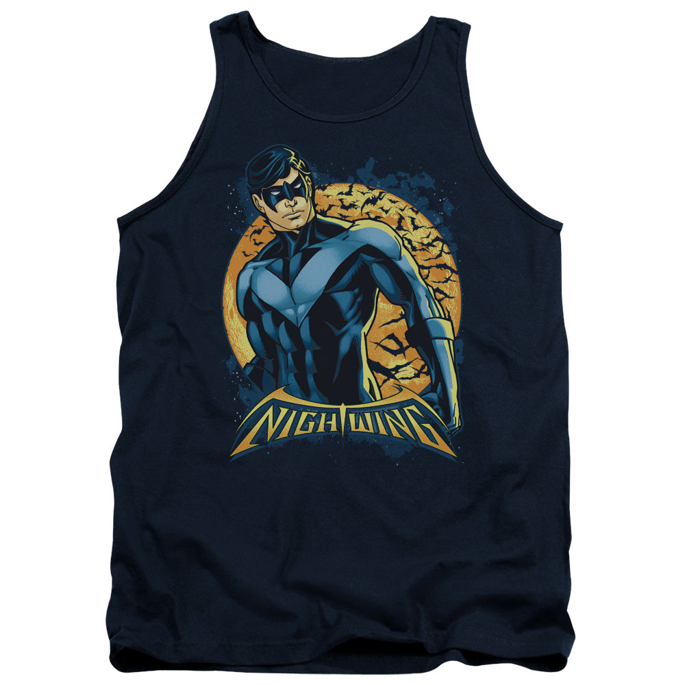 AN OFFCIALLY LICENSED BATMAN NIGHTWING MOON ADULT UNISEX TANK TOP NAVY