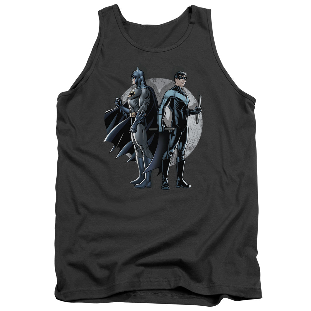 AN OFFCIALLY LICENSED BATMAN SPOTLIGHT ADULT UNISEX TANK TOP CHARCOAL