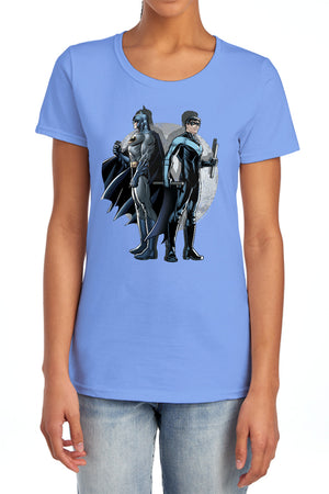 AN OFFCIALLY LICENSED BATMAN SPOTLIGHT WOMEN'S REGULAR FIT T-SHIRT CHARCOAL